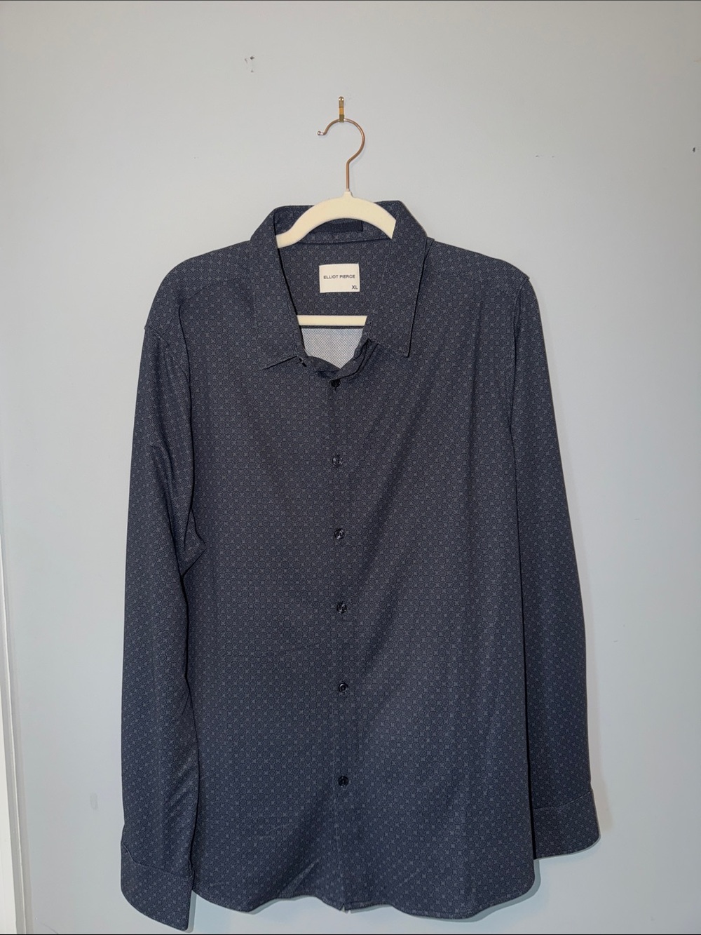 Marshalls Men's Dark Blue Microdot Dress Shirt